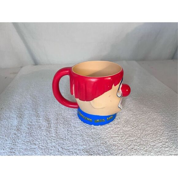Vintage Circus Clown Red Hair Mug Ringling Bros Plastic - Picture 3 of 9